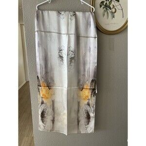 Oreintal Color Painting Floral Women’s Long Scarf Wrap Shawl 100% Pure Silk /NEW